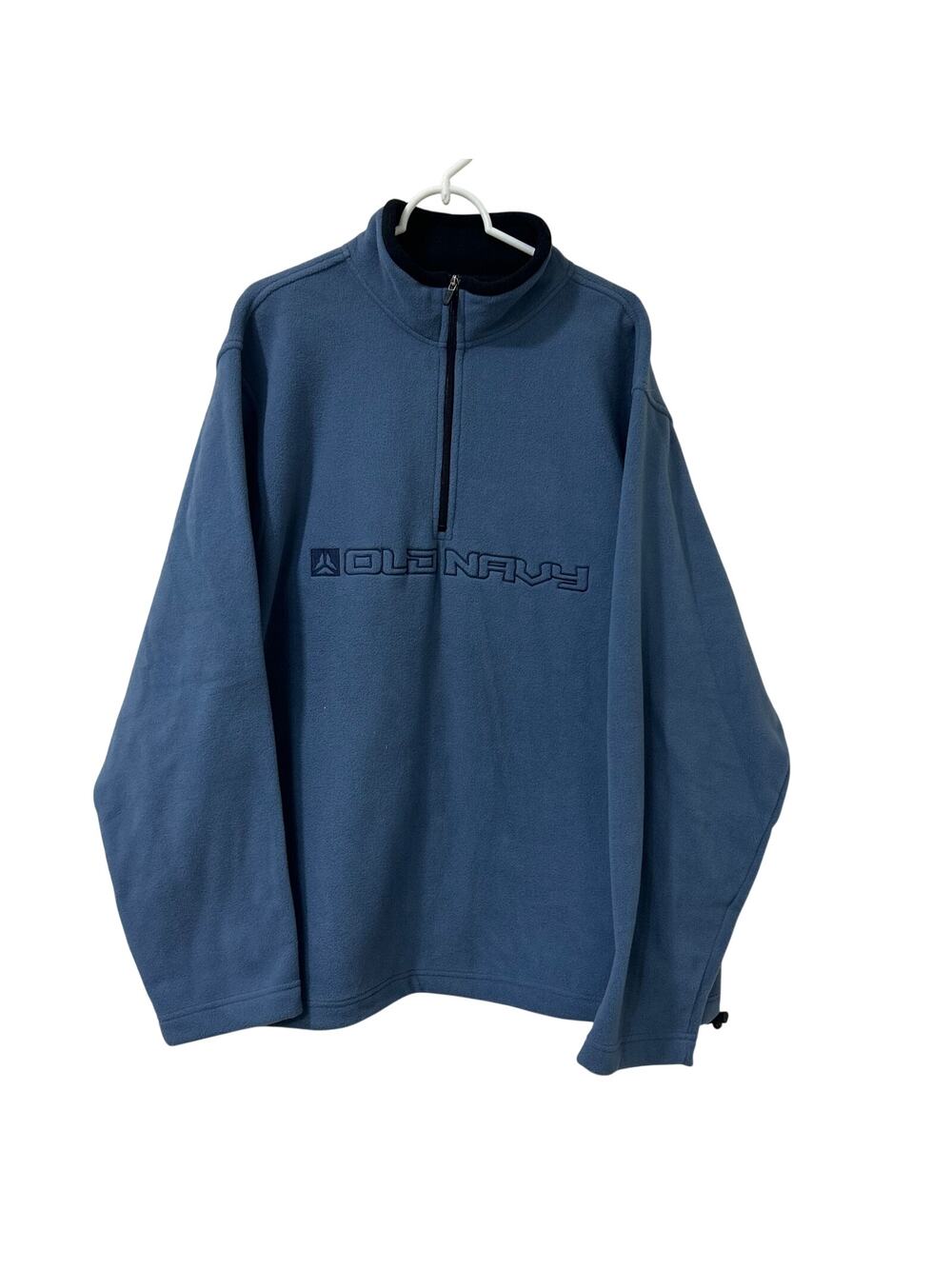 Old Navy Vintage Men’s Size XXL Blue Fleece 1/4 Zip Jacket Spellout Logo Y2K